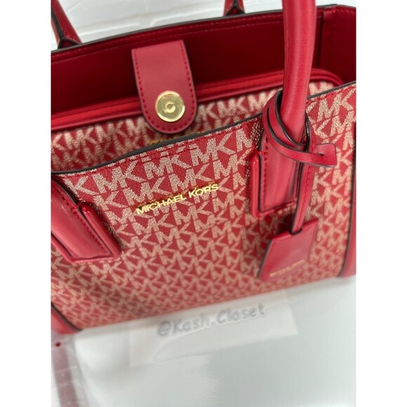 Michael Kors satchel kali medium ipad case tote shoulder bag chili pale gold - Picture 10 of 12